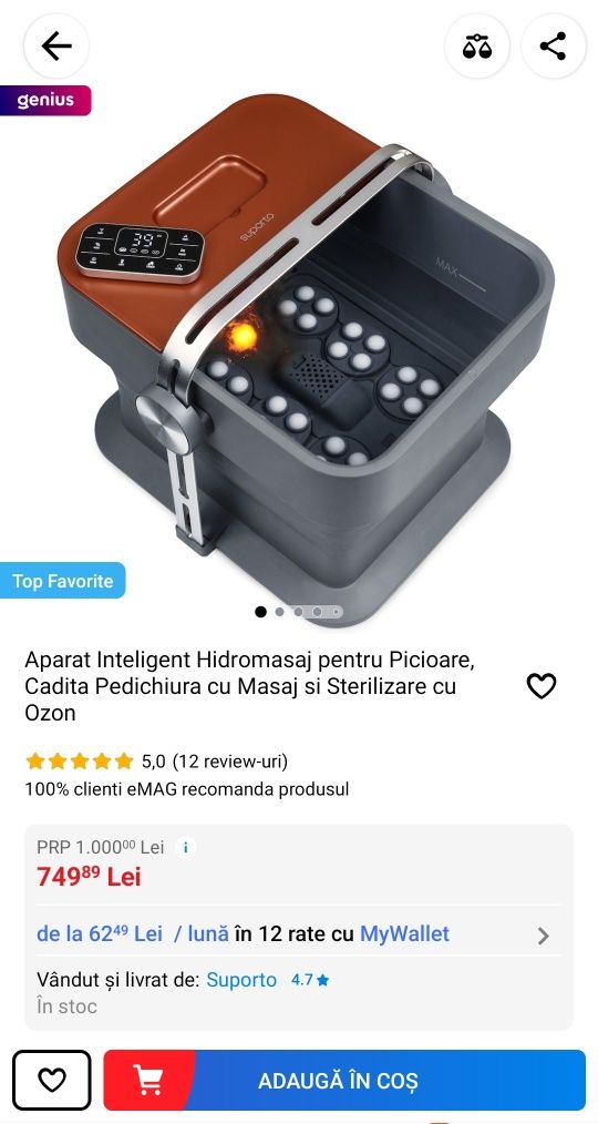 Aparat Inteligent Hidromasaj pentru Picioare