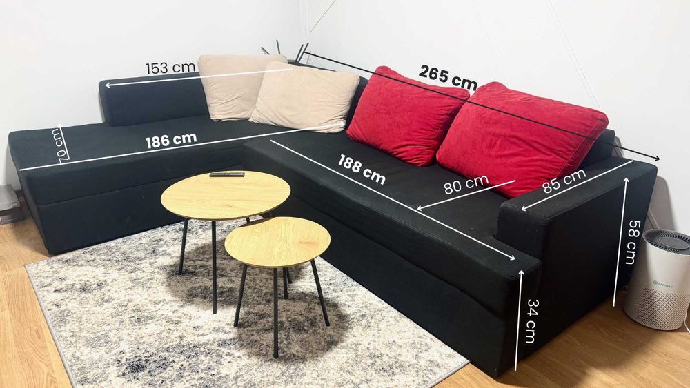 Canapea coltar living/sufragerie, extensibil, depozitare, stare buna