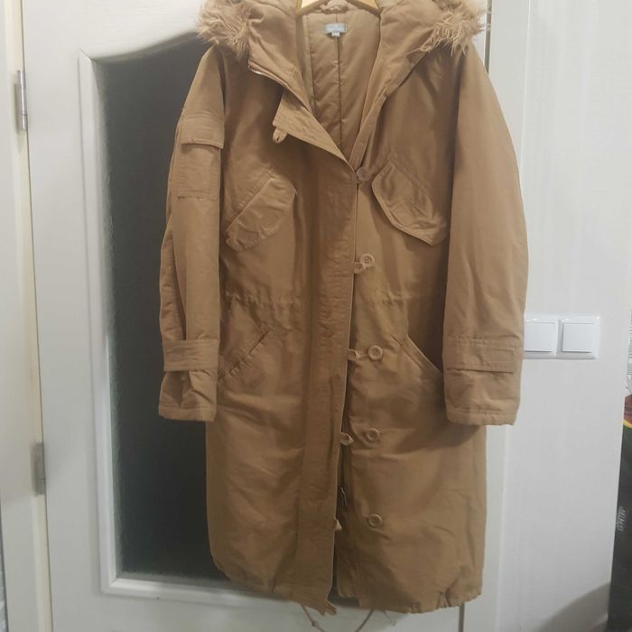 NAF NAF  original яке /3/4 пух яке/100%памук/L/Camel 
 цвят разпродава