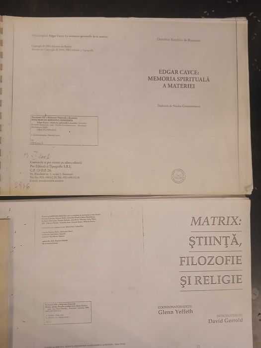 Edgar Cayce Memoria spirituala a materiei
Yeffeth Matrix: Stiinta