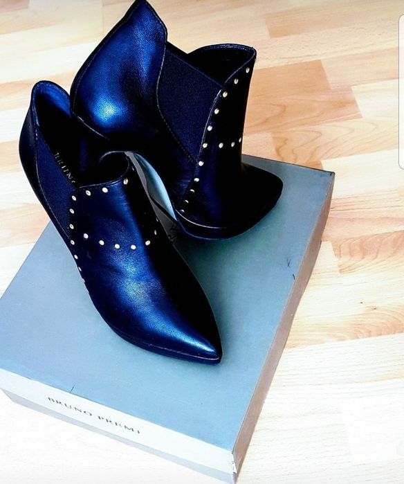 Botine Bruno Premi,piele naturala,accesorii metalice aurii