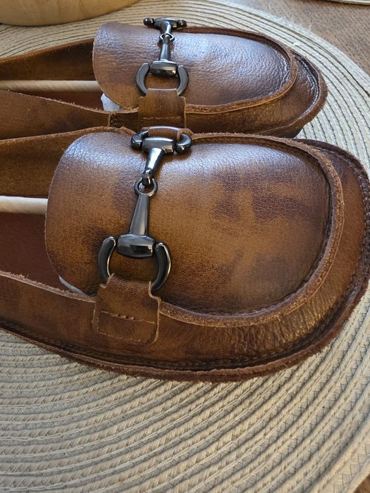 Кожени мокасини ,светлокафяви