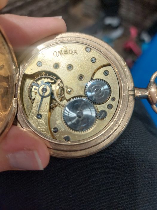 Антикварен колекционерски швейцарски сребърен джобен часовник OMEGA