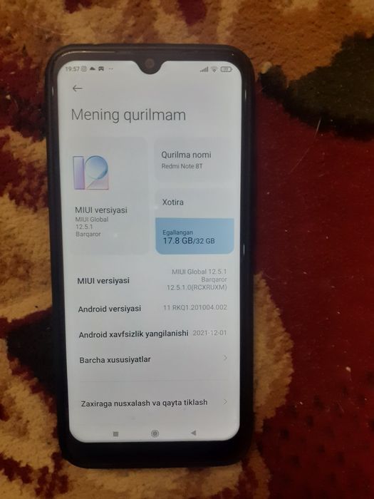 Redmi not 8T arzon