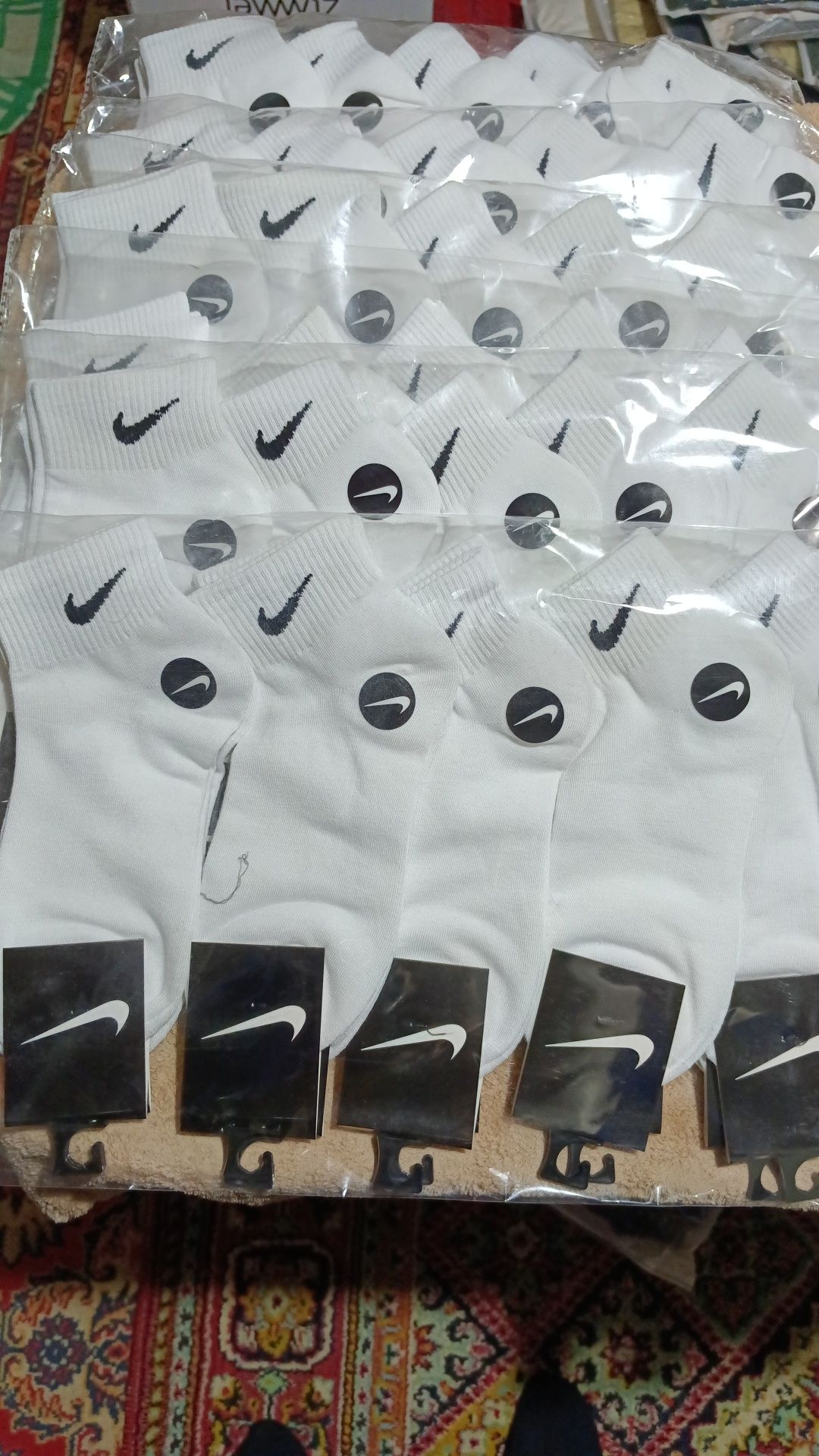 Носки Nike белые черные короткие средняя длина