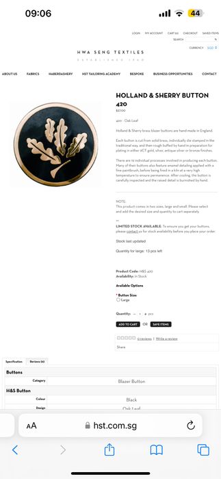 Set nasturi Holland&Sherry