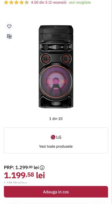 Vand urgent boxa  LG XBOOM stare impecabila