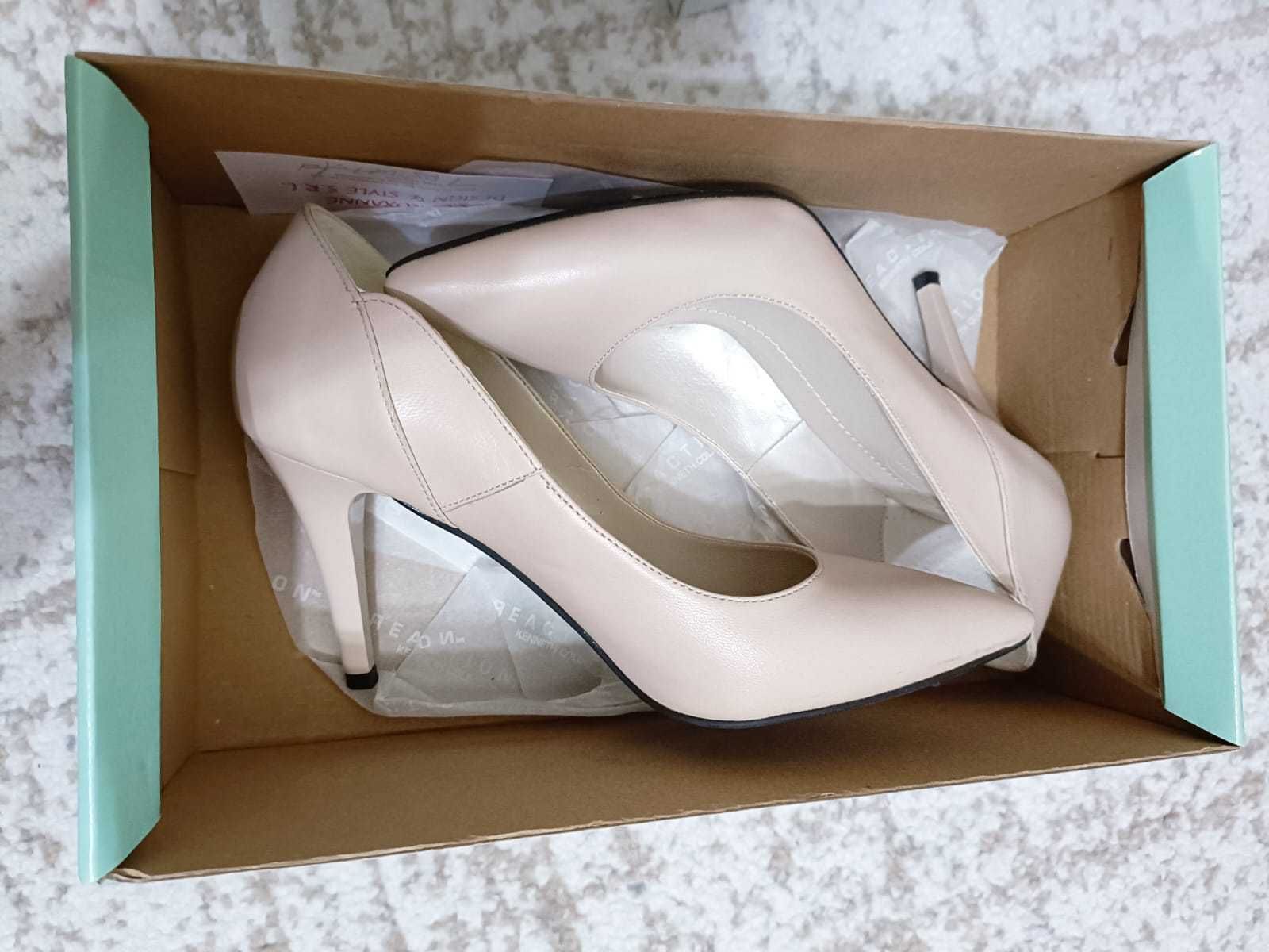 Pantofi dama BEJ cu toc 8 cm - Roxanne