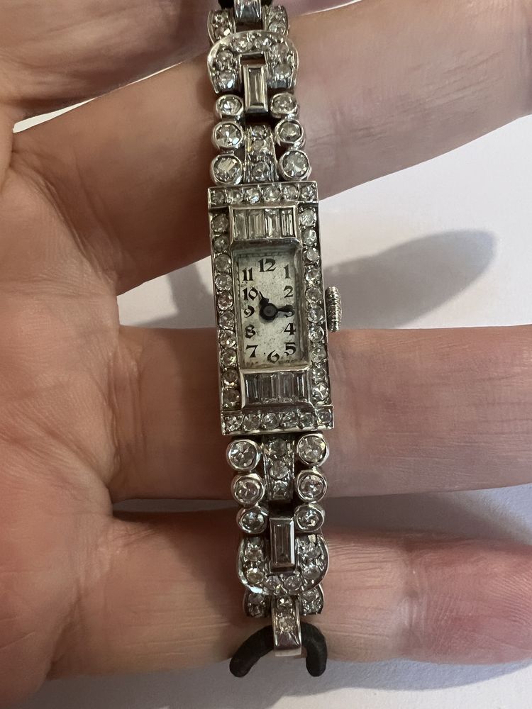 Vintage ceas platina cu diamante