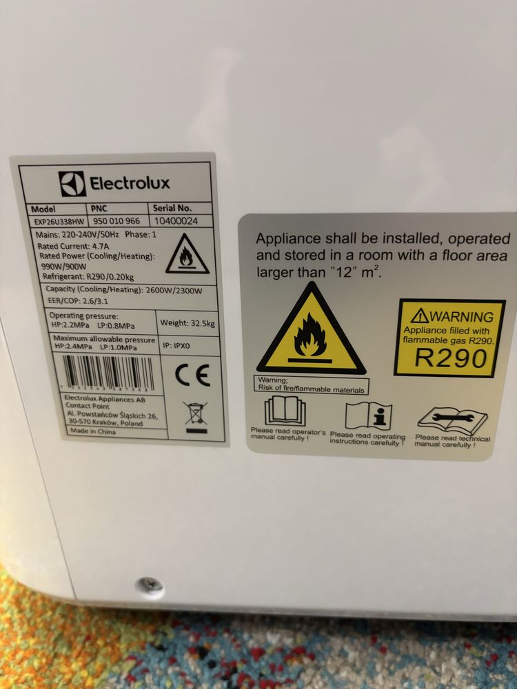 Aparat aer conditionat mobil Electrolux
