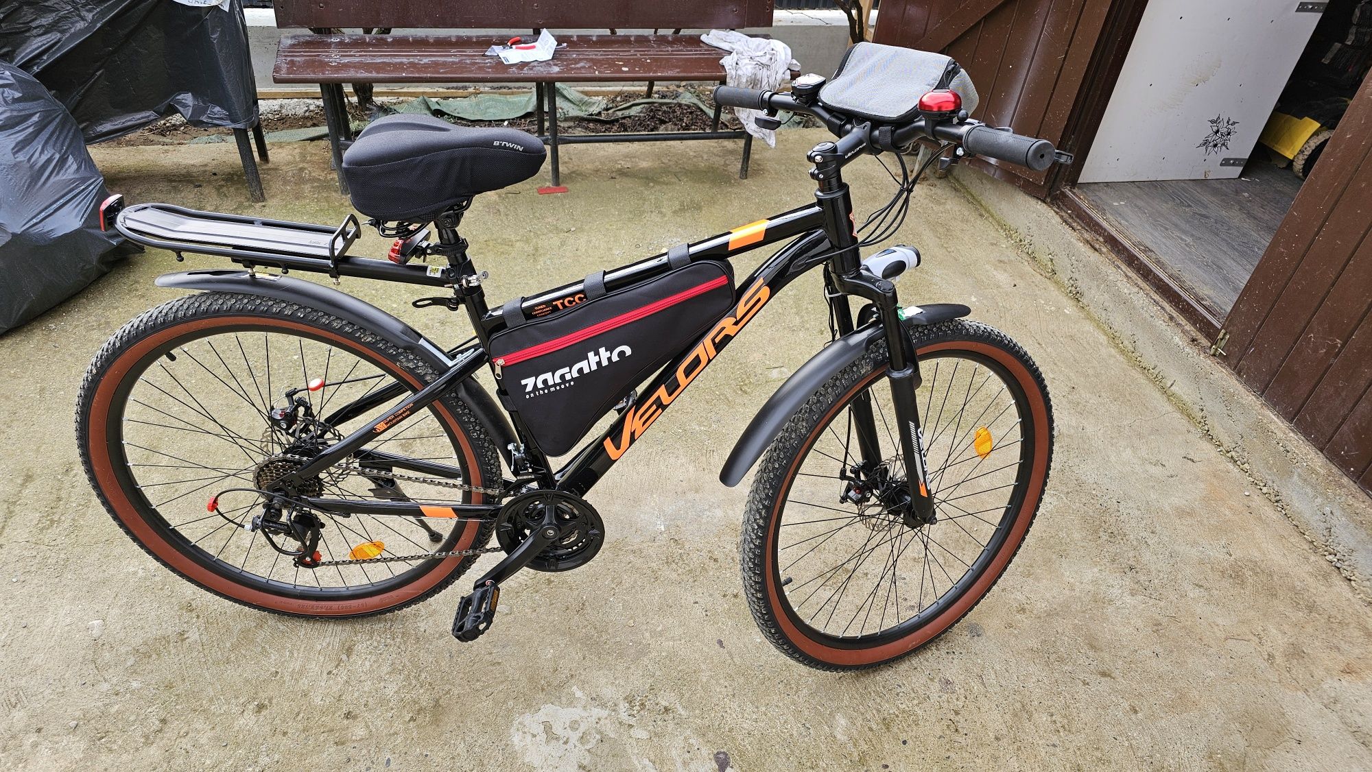 Bicicleta MTB V 27.5 inch, Negru Portocaliu