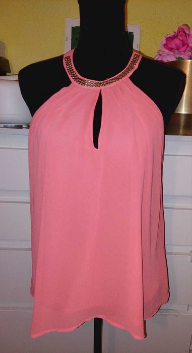 Top ciclam strasuri metalice,voal, vaporoasa Amisu TRANSPORT GRATUIT