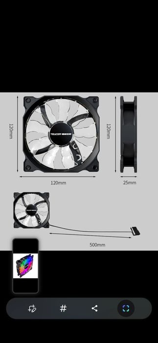 Vând ventilator rgb 120 mm