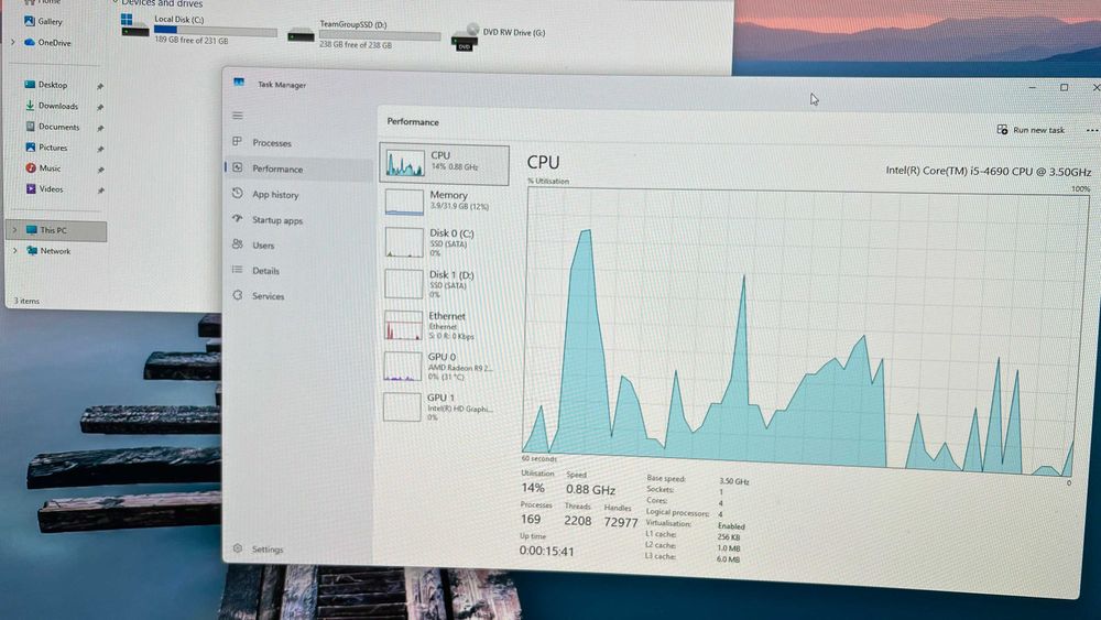 Компютър i5-4690/LGA 1150/32GB RAM/SSD/Windows 11/Radeon R9 270x