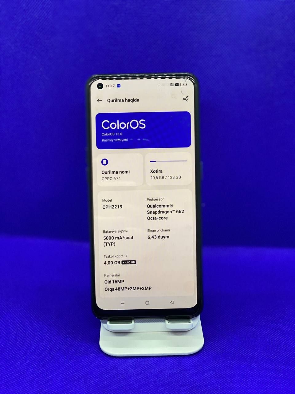 Oppo A74 sotiladi 128/8Gb