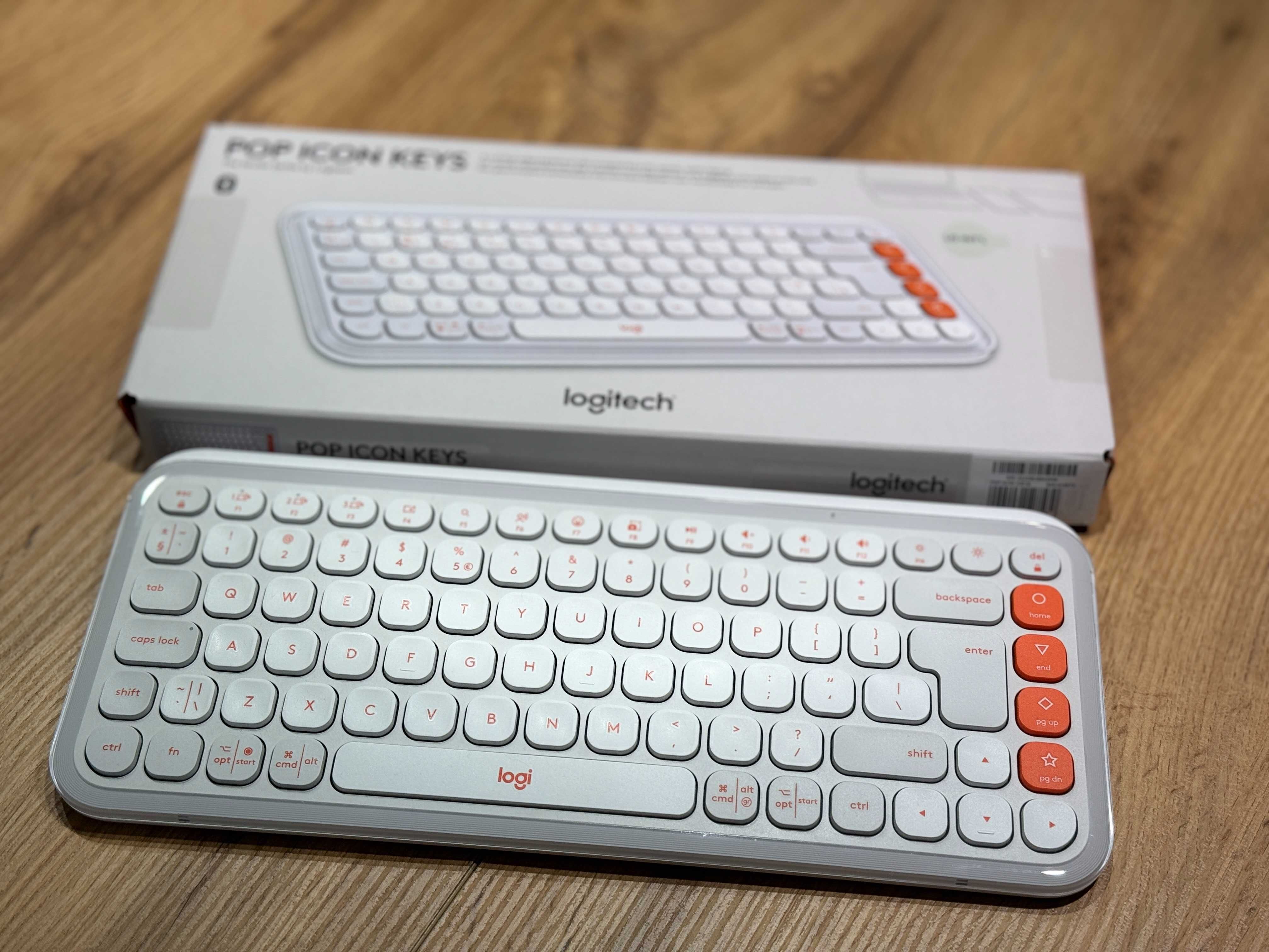Logitech Pop Icon Keys - бяла безжична клавиатура
