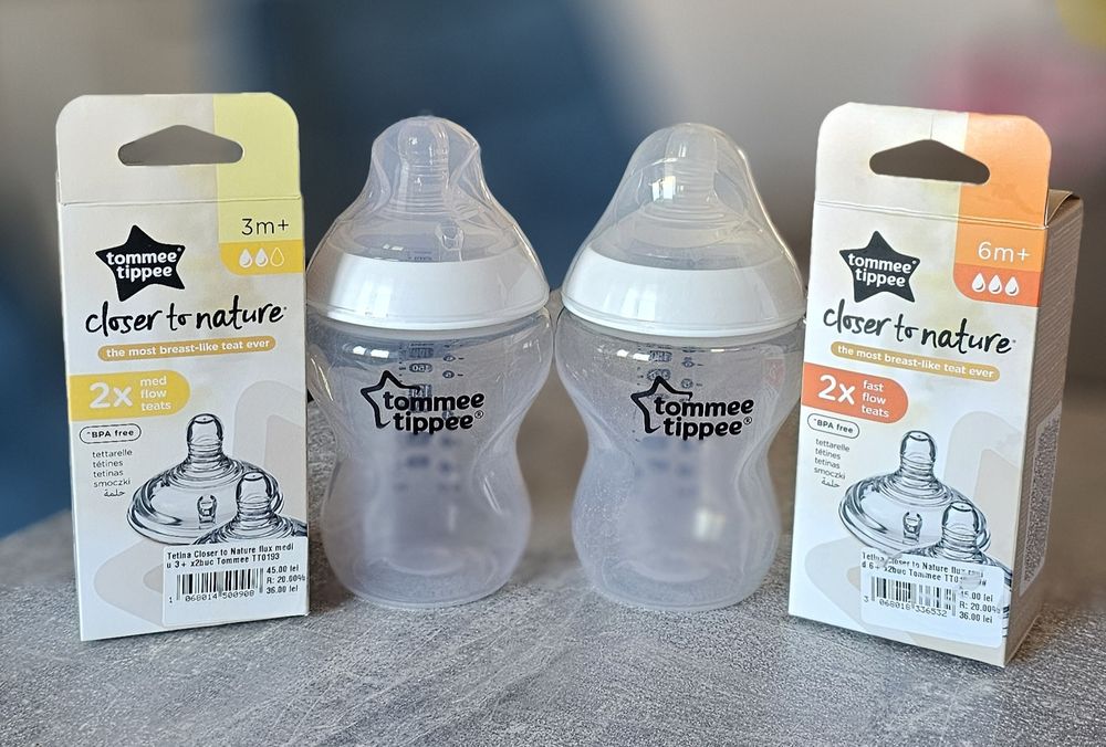 Set 2 biberoane Tommee Tippee si tetine