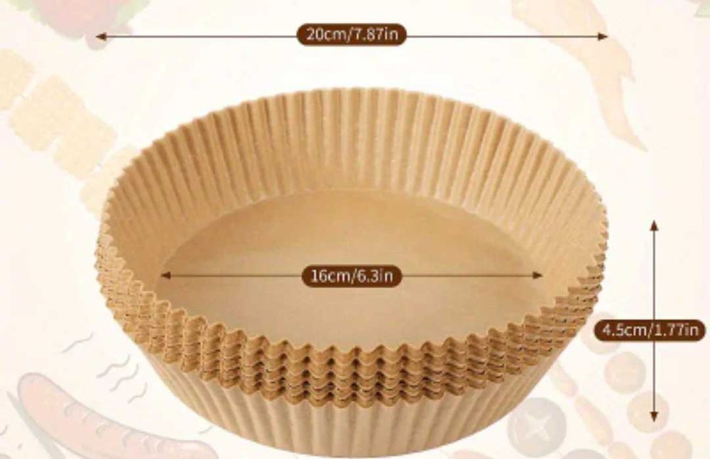 Hartie de copt in air fryer diam 16-20 cm (100buc -24 lei)