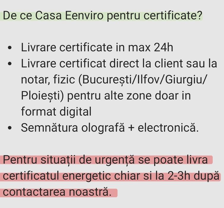 Certificat energetic, audit energetic, termoviziune si multe altele.
