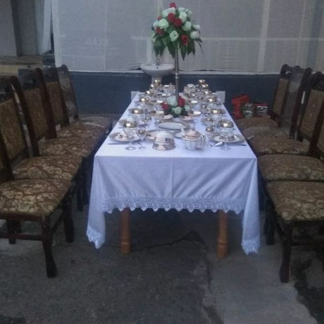 Prakat stol stul chinni idish qozon ochoqsamovar naves ijaraga beramiz