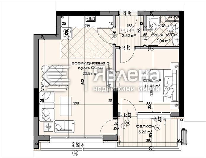 Продава се Двустаен апартамент в Варна, Младост 1 - 67 кв.м за 1536 €/кв.м - Снимка #1