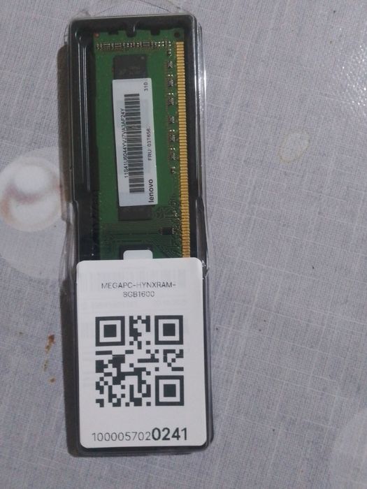 Operativ xotira 8 GB. DDR. 3
