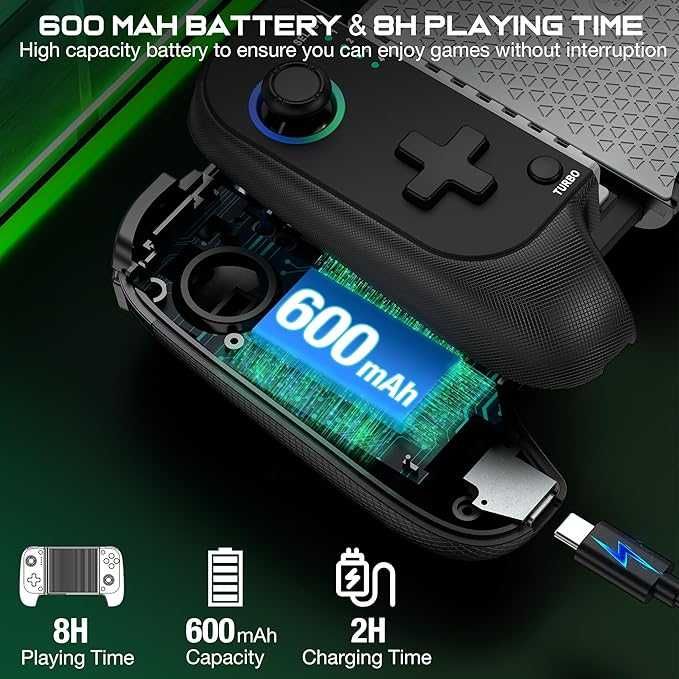 Мобилен геймърски контролер за Android/iPhone, RGB Light Hall Effect