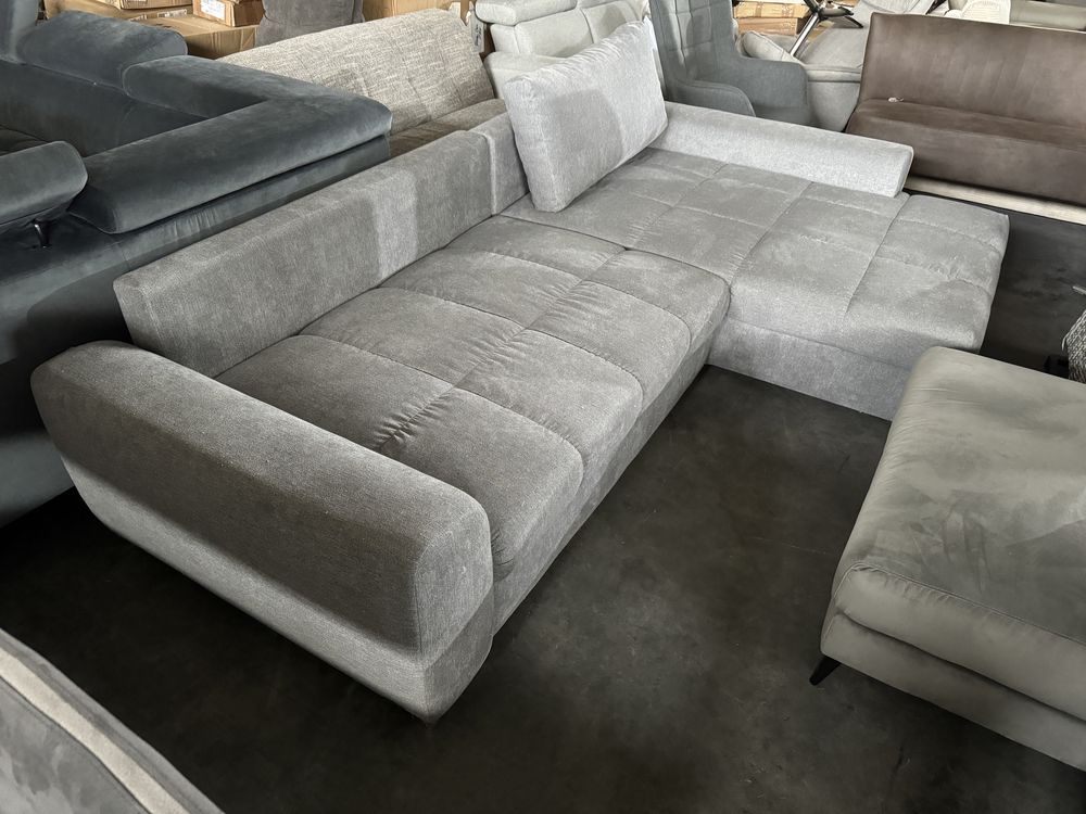 Разтегателен ъглов сив диван, внос Германия