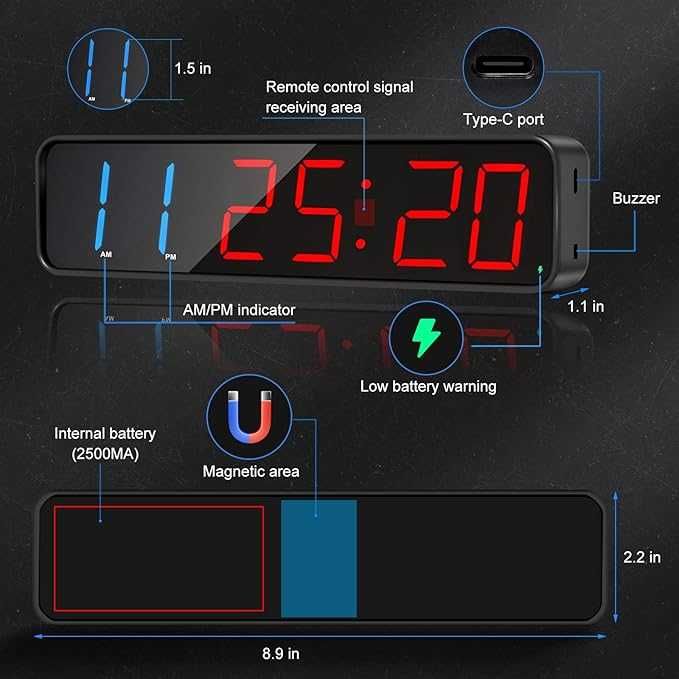 Таймер за фитнес с LED  дисплей и дистанционно Jhering