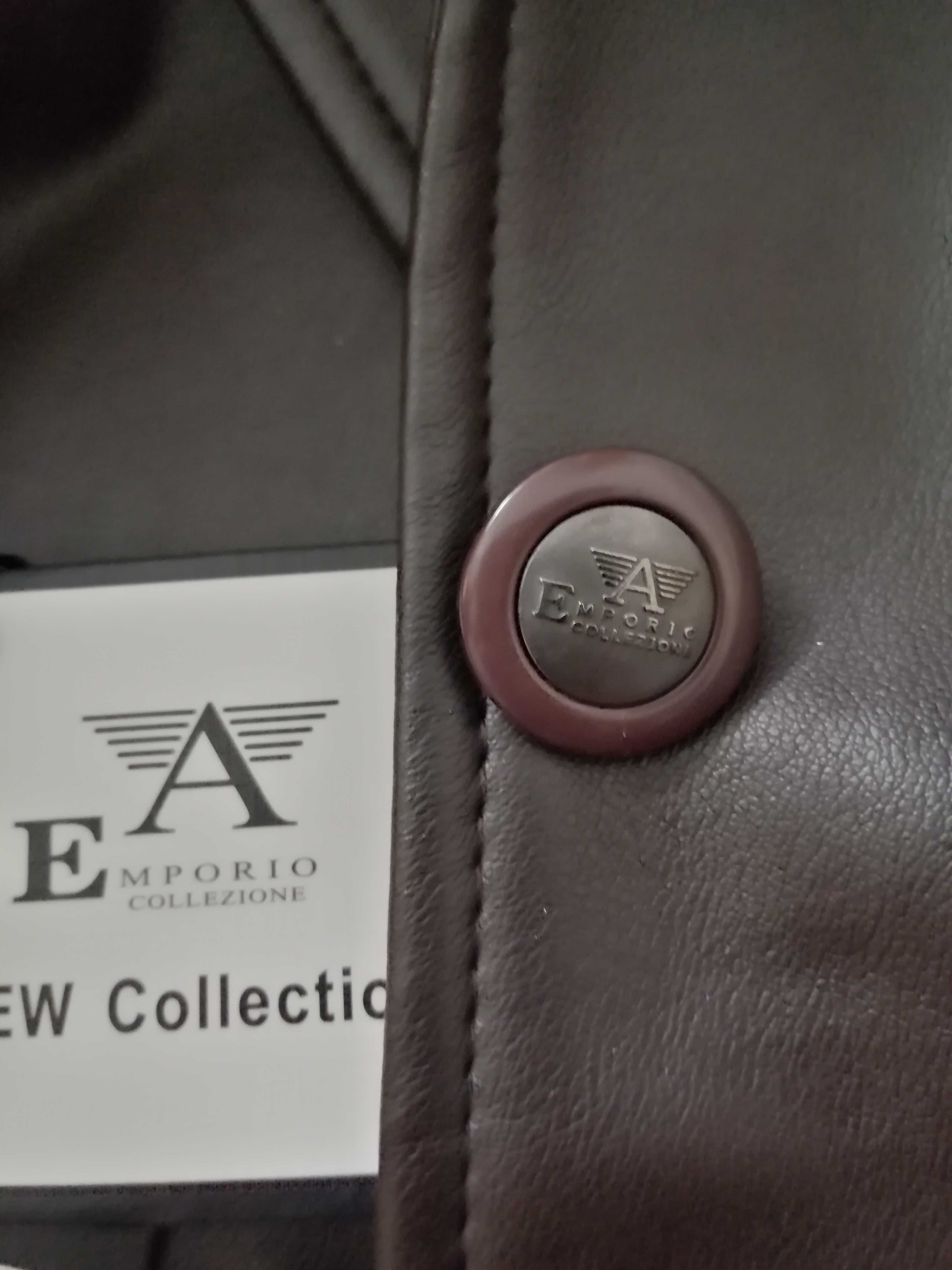 Redus 500RON.Sacou dama piele ecologica EMPORIO ARMANI, maro,marimea S