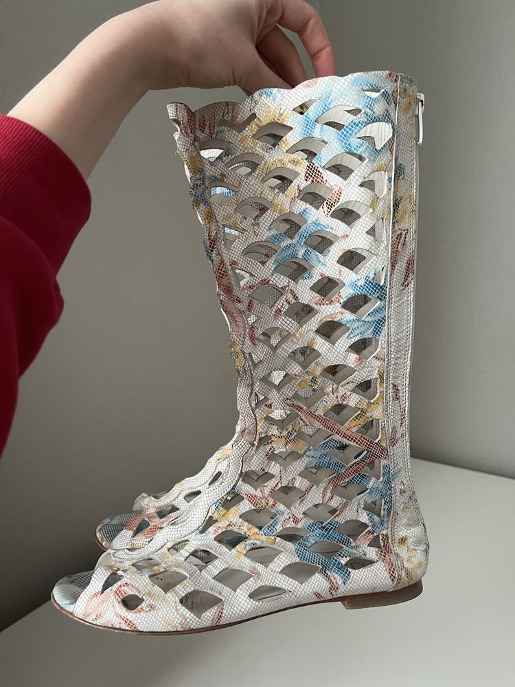 Sandale/ cizme de vara piele naturala stil gladiator model sarpe