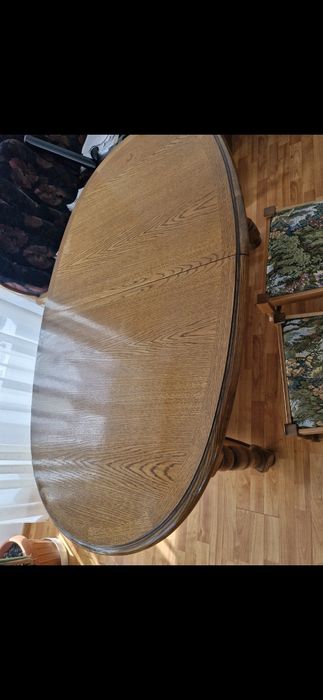Masa extensibila lemn stejar + 6 scaune