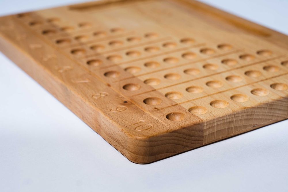 Set Montessori Abacus din lemn pentru numeratie de la 1 la 10