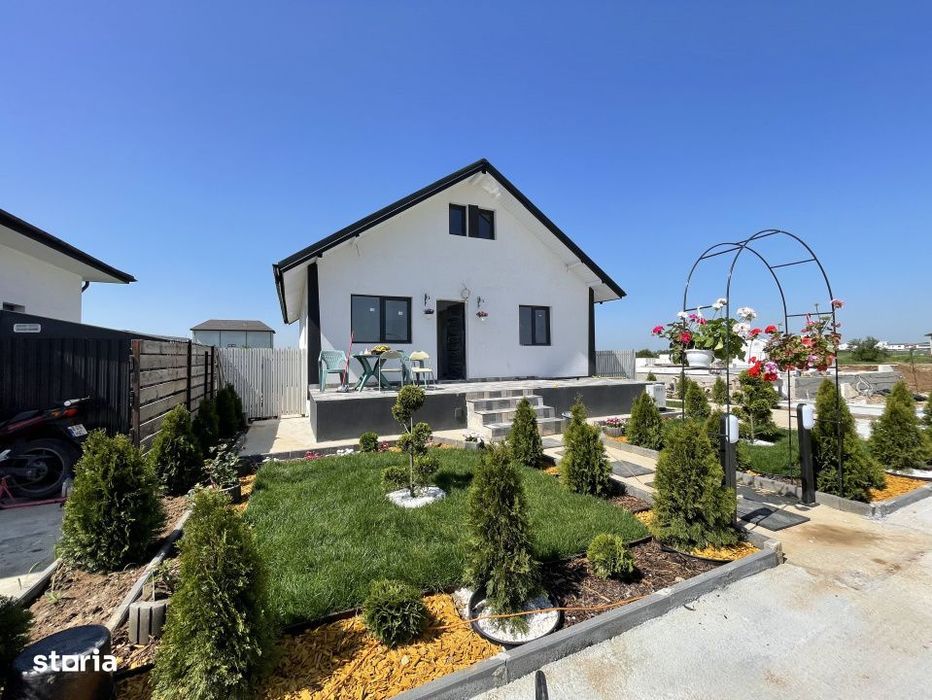 Clinceni, casa pe parter, 80mp, 3 camere, 2 bai, utilitati