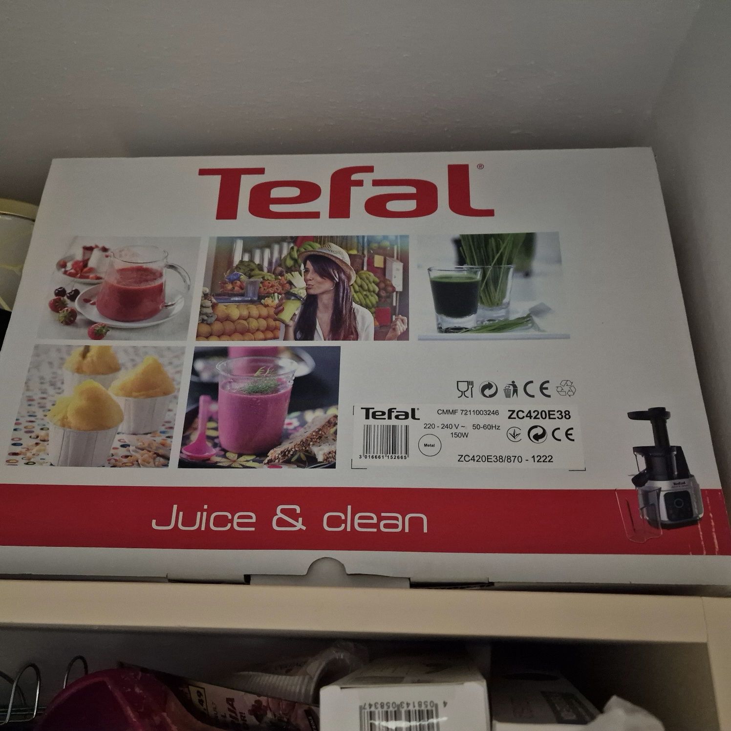 Tefal Juice & Clean - Storcator legume fructe prin presare la rece