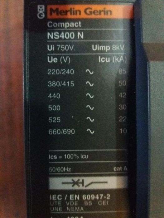Автоматические выключатели Compact NS400N 400А