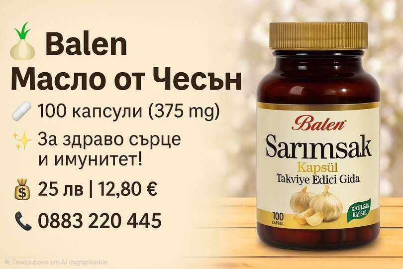 Balen Масло от Чесън – 100 капсули ползите са безкрай за всички