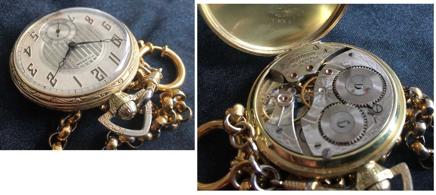 Карманные часы, позолоченные 14К позолота. U.S.A.