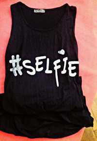 НАМАЛЕНИЕ! Дълга черна рокля "#Selfie"