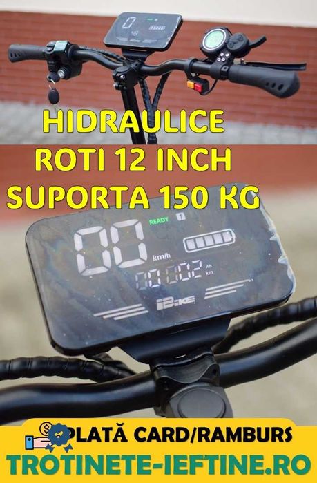 Trotineta cu 120 Km autonomie, 12 inch, 72 km/h, NOUA, 150 kg, 2024