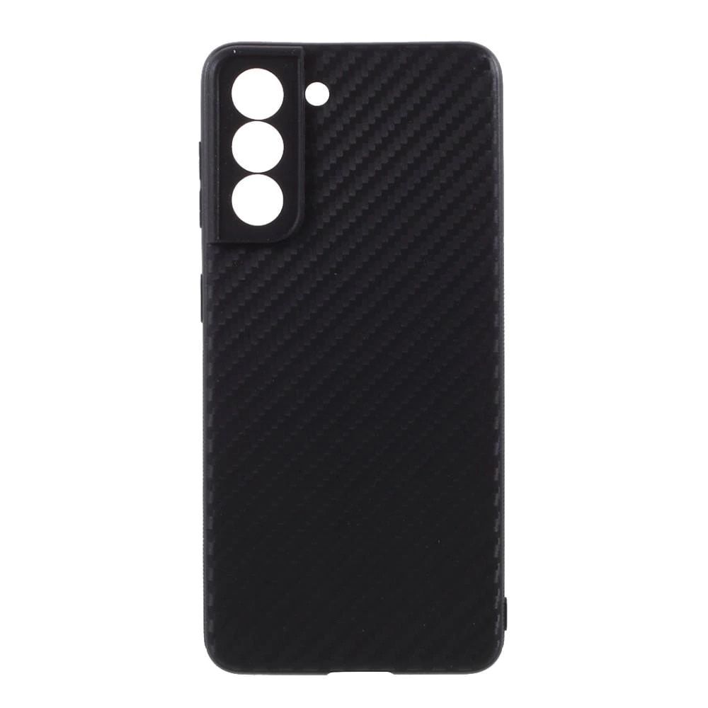 Husa Silicon Ultra Slim 0,2 Neagra Imitatie Carbon Samsung S21 S20 FE