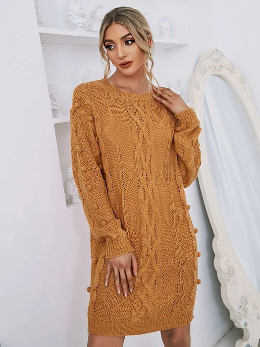 Есенно- зимна рокля, Елегантна рокля, Топла рокля, Миди рокля