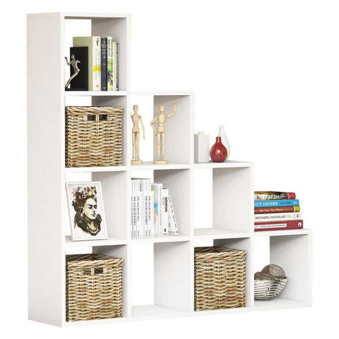 Библиотека, HM9238.12, Сонома, Бял, Пдч, 120х30х123см.