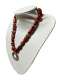 Colier handmade coral si alpaca
