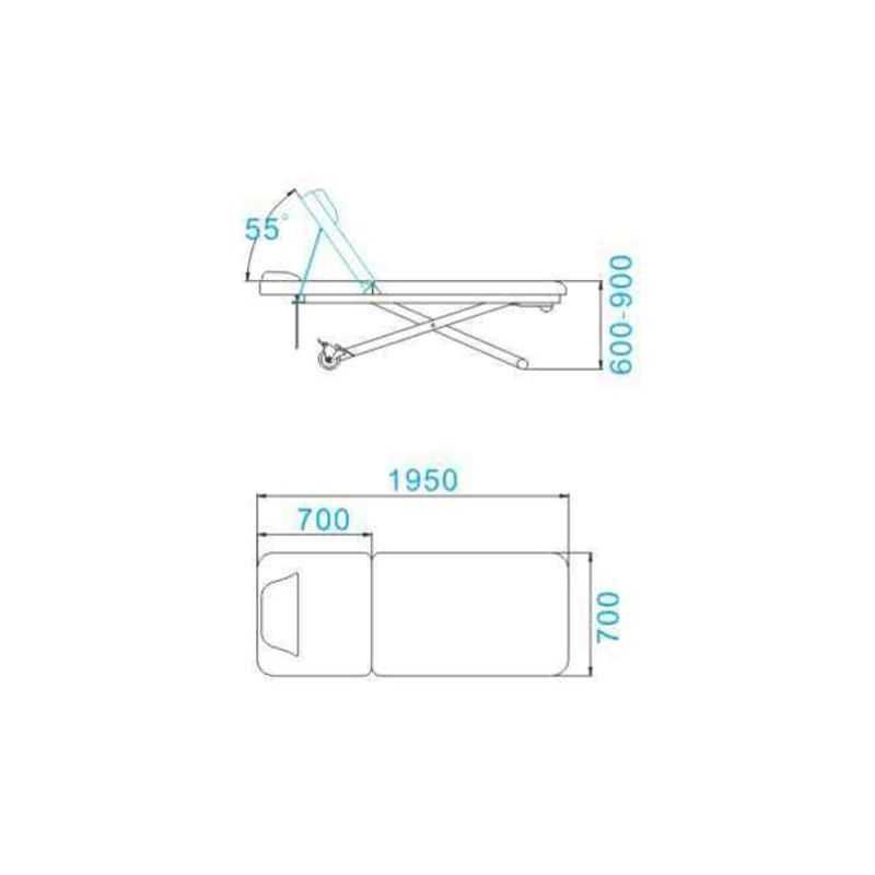 Спа кушетка Heka - Azzurro 329E ( 1 мотор) бяла основа 195х70х60/90 см