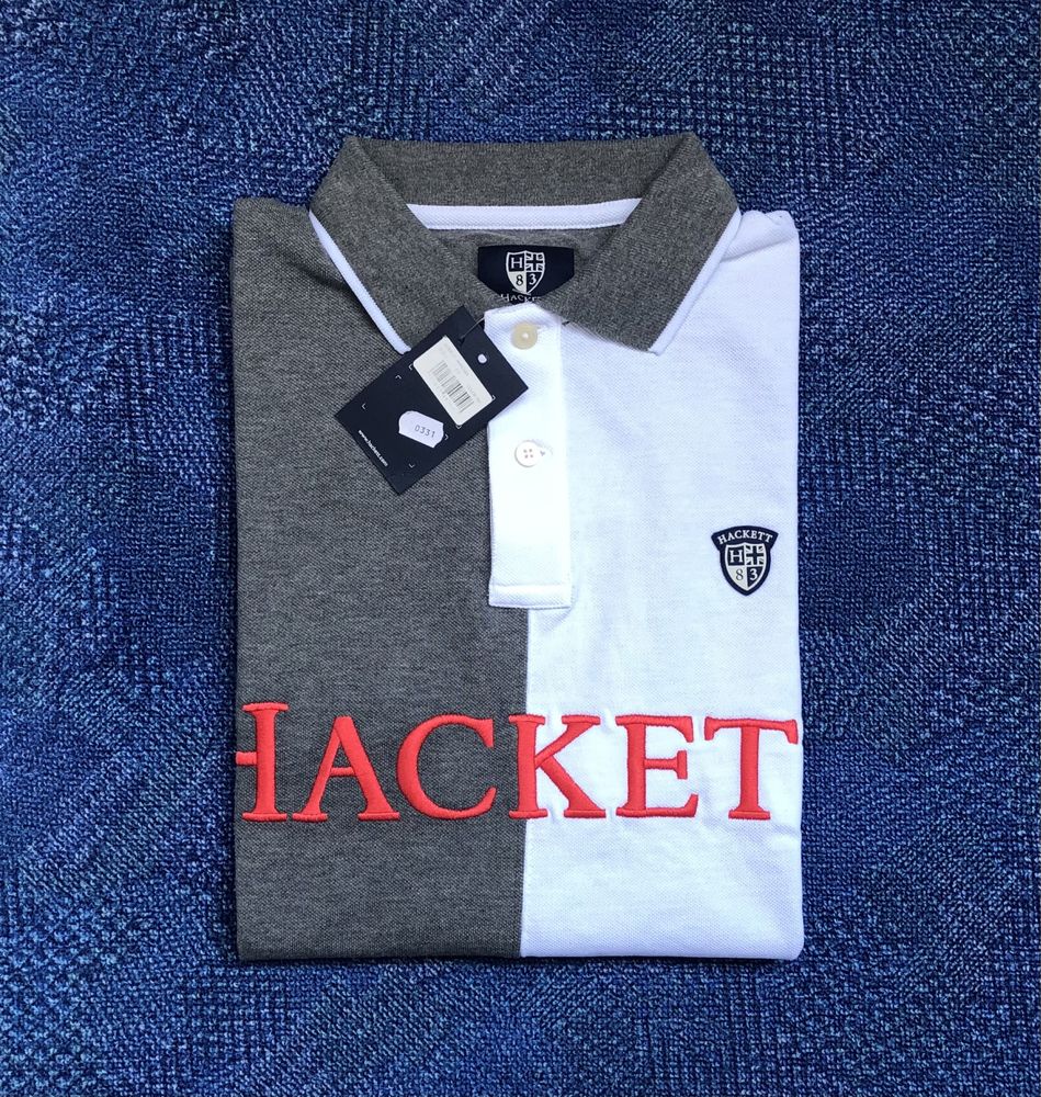 НОВА Hackett Half Split Polo Shirt ОРИГИНАЛНА мъжка поло тениска - р.М