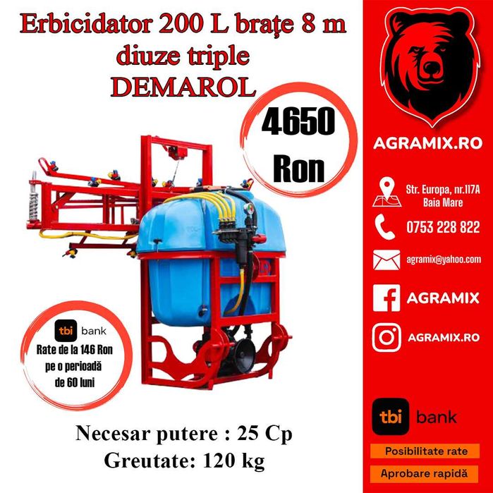 Pompa erbicidat 200 L Agramix model Demarol polonez