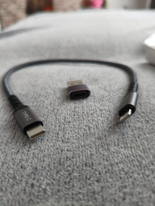 Cablu USB-C la Lightning 0.3M cu adaptor USB-A