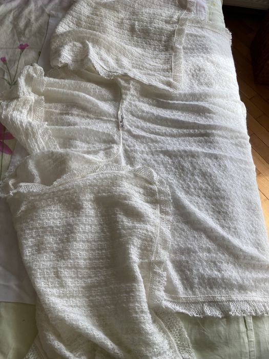 Poncho alb fara cusaturi