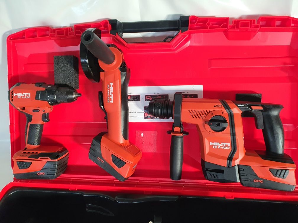 Hilti Cordless kit(L) 3 tools Rotopercutor/Flex /Autofiletantă Nou